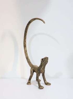 现代轻奢欧式金色树脂蜥蜴动物摆件 玄关书房客厅橱窗样板房装饰