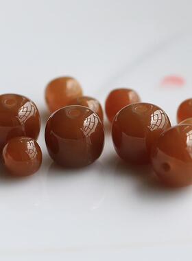 新疆和田玉老型珠且末糖料diy鼓珠菩提多宝散珠手链项链文玩配珠