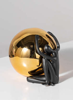 匠十三  抽象人物艺术少女人像小雕塑样板房客厅软装饰品电视柜摆