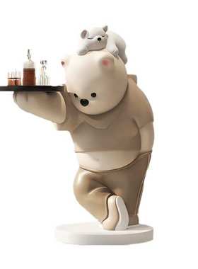 奶油风熊客厅大型落地摆件沙发电视柜旁家居装饰品收纳乔迁新居