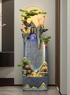 高山流水生财摆件循环水客厅水幕墙公司办公室水景装饰乔迁开 业