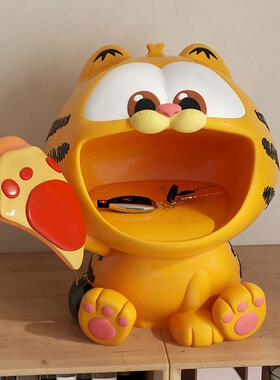 轻奢高档现代加菲猫周边入户门鞋柜钥匙收纳托 托盘软装饰品玄关