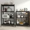 Kitchen supplies without installation folding kitchen storage rack Household supplies Multi-layer microwave oven storage storage rack