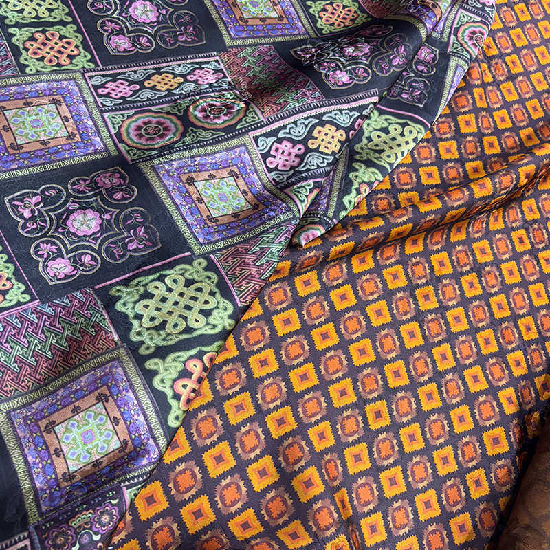 香云纱旗袍汉服连衣裙服装面料复古民族风人丝双面印缎面提花布料,淘宝优惠券,粉丝福利购,淘宝优惠卷