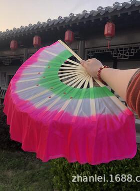 舞蹈跳舞健身扇子竹竿颜色竹雕