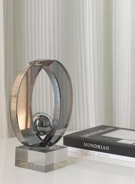 新样板房入口装饰装饰电视柜透明装饰创意抽象家居雕塑艺术品