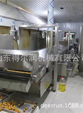 现货在线调理肉制品裹粉油炸生产线鸡排鸡柳滚筒上粉油炸设备