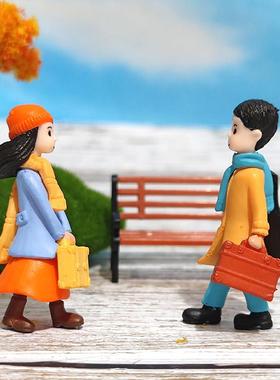 微景观情侣人物合集盆景装饰公婆爷爷奶奶造景桌面diy小摆件礼物