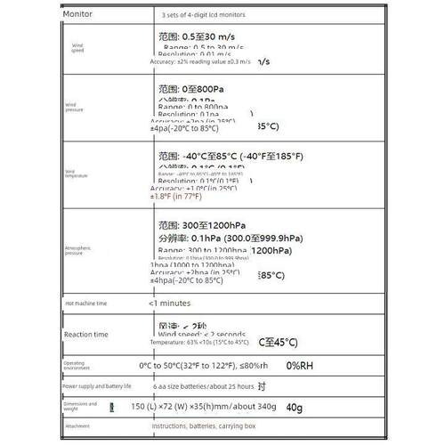台湾泰仕TES3143叶轮式风速仪高精度风速检测风温风压手持式风速 - 图2