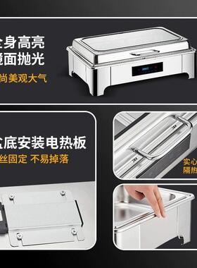 不锈钢自助餐炉液压电加热可视翻盖保温布菲炉酒店餐厅早餐炉跨境
