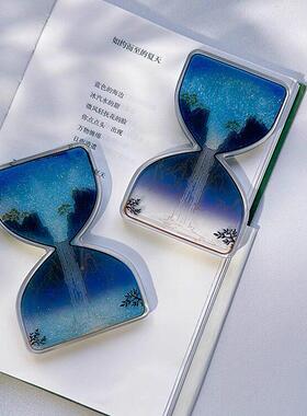 星河流转银河瀑布夜光流沙摆件创意发光液体沙漏桌面装饰生日礼物