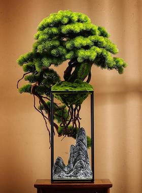 仿真迎客松摆件落地盆栽植物客厅电视柜装饰品玄关办公室家居软装