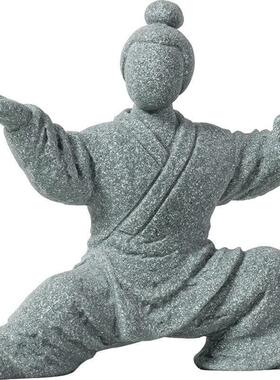 五路财神功夫武侠太极小人物摆件家居桌面茶桌茶宠园艺鱼缸造景