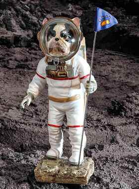 树脂工艺宇员航天犬摆件NY931930太空人装居装饰品流航浪地球桌家