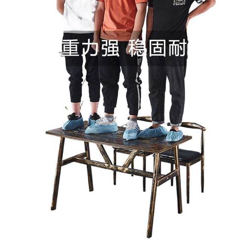 复古主题快餐桌椅组合早餐食堂餐桌椅大排档面馆小吃饭店桌椅 - 图3