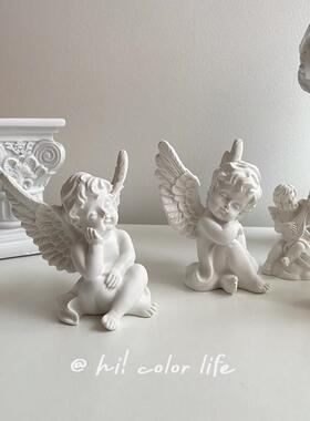 覆古风ins展翅可爱小天使摆件婚礼生日礼物法式桌面饰品摆拍道具