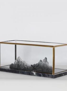 现代轻约奢玻璃罩酒店样板房售楼简BJ1181处防尘罩组摆合新中式装