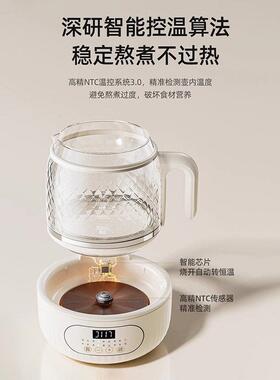 摩动全玻璃养生壶纯玻璃2025新款办公室小型炖煮一体煮茶器0胶水