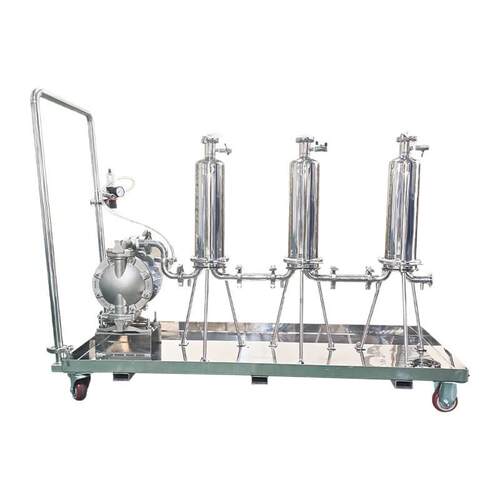 不锈钢液体过滤器小推车移动式饮料果汁白酒带泵精密过滤设备 - 图3