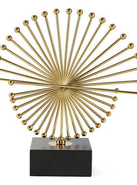 玄关装饰酒柜艺术感轻奢时来运转金属电视柜客厅现代北欧创意摆件