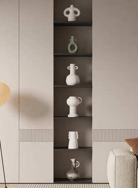 艺贝子 侘寂风禅意书柜陈列家居装饰民宿壁龛中古复古陶瓷花瓶摆