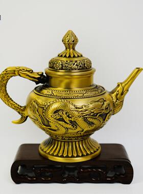 新款黄铜龙凤大酒壶高档宫廷豪华龙凤壶家居客厅酒壶摆件