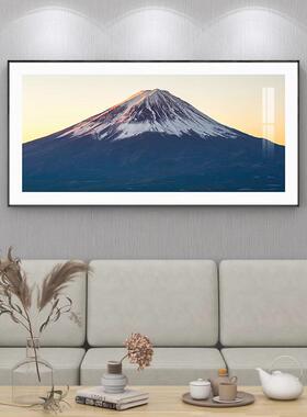 极简富士山客厅装饰画日式雪山摄影风景卧室壁画沙发背景墙壁挂画