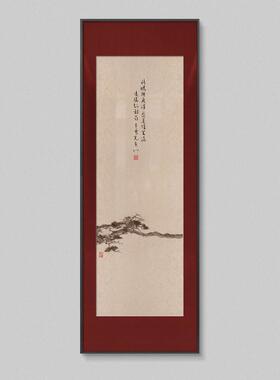 装饰画中式联组版茶室玄关挂画多名宿客厅合迎客松走廊书房竖新