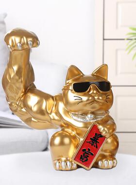 正品臂创独运角兽手意幸猫树脂工艺品装饰品电视柜办公室收银前台