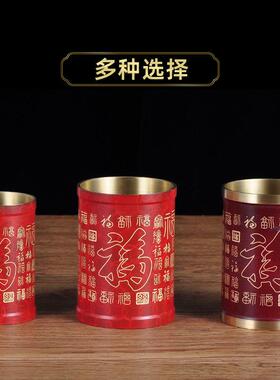 全铜笔筒摆件创意桌面摆设招财中式家居书房办公室装饰商务礼品