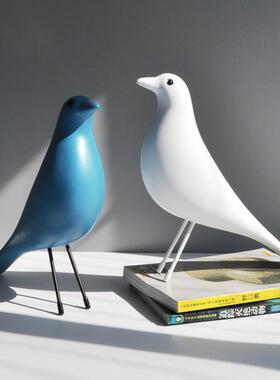 高档简约伊姆斯小鸟摆工艺品鹅摆设前台柜件子开业树脂鸽企软装子
