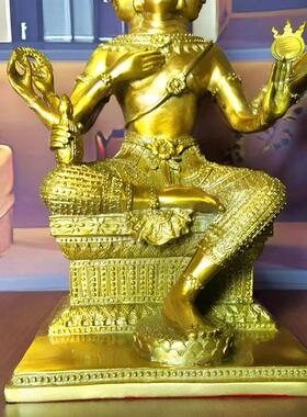 纯黄铜泰国四面佛佛像四面佛神像四面财神家居供奉摆件