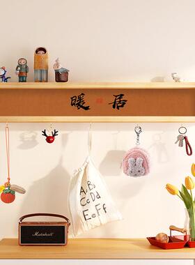 中式入户门装饰画玄关钥匙收纳挂钩壁挂进门免打孔墙上挂画置物架