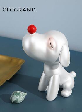 创意艺术小狗摆件高级感客厅桌面玄关电视柜装饰摆设新居乔迁礼品