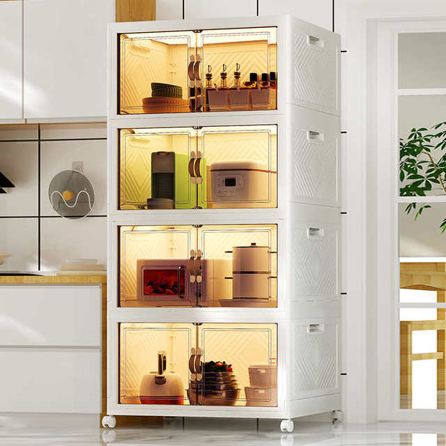 High-end kitchen storage cabinet floor-standing multi-layer storage cabinet storage rack cabinet side cabinet storage multi-functional sorting rack