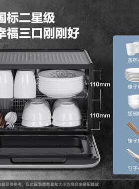 德玛仕消毒柜家用小型迷你台式台面餐具碗筷碗盘柜烘干 干一体