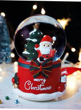 圣诞水晶球八音盒Christmas crystal ball music box decoration