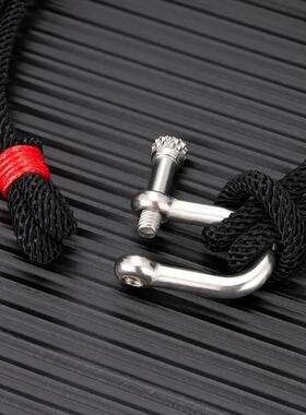 MKENDN Men Black Stainless Steel U shape Survival Bracelet O