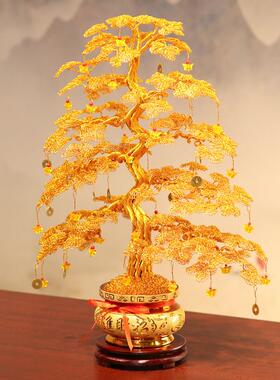 发财树纯手工编织摇钱树工艺礼品摆饰家居装饰乔迁新居开业礼物招