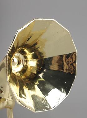 欧居创意个性小众动物金色喇狗雕塑摆件客厅玄关酒店家装北1234叭