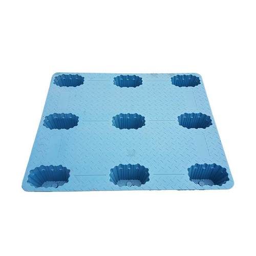 塑胶仓库防潮垫板1210吹塑托盘九脚叉车托盘塑料卡板 - 图2