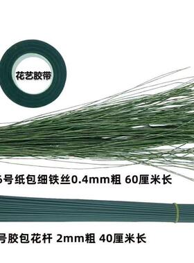 号绿细铁丝叶脉花径花杆纸花纸藤花材料丝网花永生花细铁丝