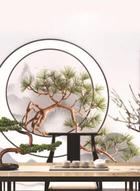 迎摆客松件盆景仿植物栽中真式客厅玄关电视柜茶桌M00098禅意装饰