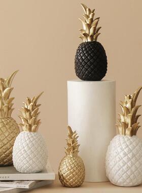 北欧风金色菠萝模型摆设简约凤梨客厅家居酒柜软装装饰品玄关摆件