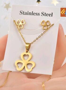 Titanium steel Set Necklace Earrings Stainless Steel Earring