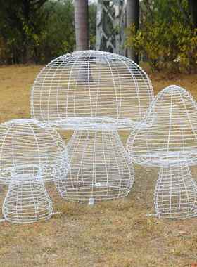 铁艺镂空蘑菇蜗牛造型户外创意景观雕塑房产小区公园绿地装饰美陈