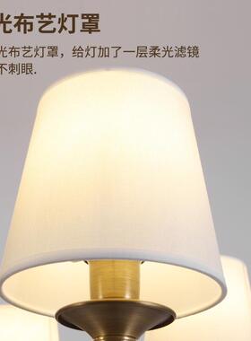 美式复古创意圆形客厅全铜吊灯北欧现代简约大气餐厅古铜色灯具