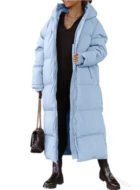 Women's hooded warm zipper long sleeved cotton jacket