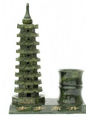 文昌塔摆件笔筒9层13层男女孩初高中生书房办公室桌面玉石工艺礼