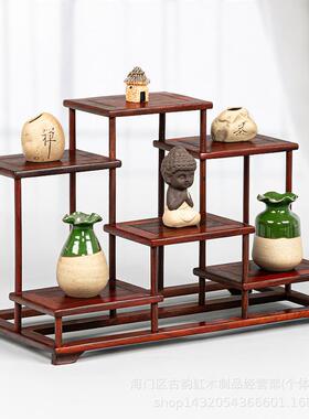 红酸枝中式紫砂景壶茶架具博20240528古展架置物架工艺品盆摆件实